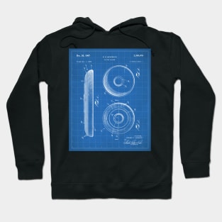 Disc Golf Patent - Golfer Frisbee Art - Blueprint Hoodie